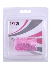 Розовая рельефная насадка на пенис - Toyfa Basic - в Норильске купить с доставкой