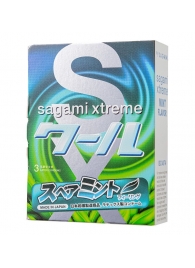 Презервативы Sagami Xtreme Mint с ароматом мяты - 3 шт. - Sagami - купить с доставкой в Норильске