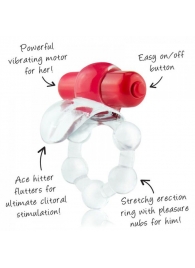 Виброкольцо с язычком и красным виброэлементом Overtime - Screaming O - в Норильске купить с доставкой