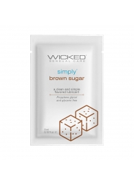 Саше лубриканта на водной основе Simply Aqua Brown Sugar с ароматом коричневого сахара - 3 мл. - Wicked - купить с доставкой в Норильске