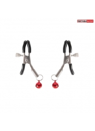 Серебристые зажимы на соски с шариками - Notabu - купить с доставкой в Норильске