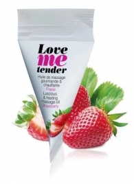 Съедобное согревающее массажное масло Love Me Tender Strawberry с ароматом клубники - 10 мл. - Love to Love - купить с доставкой в Норильске