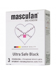 Ультрапрочные презервативы Masculan Ultra Safe Black - 3 шт. - Masculan - купить с доставкой в Норильске