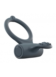 Серое перезаряжаемое эрекционное кольцо с вибрацией Power Clit - Dorcel - в Норильске купить с доставкой