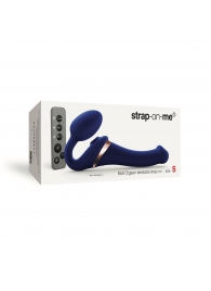 Синий безремневой страпон Multi Orgasm Size S с клиторальной стимуляцией - Strap-on-me - купить с доставкой в Норильске