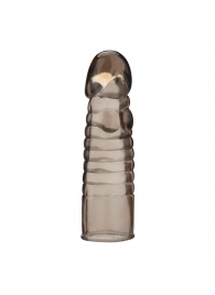 Дымчатая насадка-удлинитель Ribbed Realistic Penis Enhancing Sleeve Extension - 15,2 см. - BlueLine - в Норильске купить с доставкой