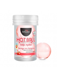 Лубрикант на масляной основе Hot Ball Beija Muito с ароматом клубники и шампанского (2 шарика по 3 гр.) - HotFlowers - купить с доставкой в Норильске