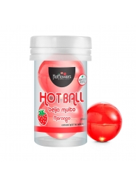 Лубрикант на масляной основе Hot Ball Beija Muito с ароматом клубники (2 шарика по 3 гр.) - HotFlowers - купить с доставкой в Норильске