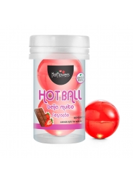 Лубрикант на масляной основе Hot Ball Beija Muito с ароматом шоколада и клубники (2 шарика по 3 гр.) - HotFlowers - купить с доставкой в Норильске