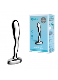 Стальной стимулятор простаты Stainless Steel Prostate Plug - 11,5 см. - b-Vibe - в Норильске купить с доставкой