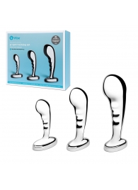 Набор из 3 стальных стимуляторов простаты Stainless Steel P-spot Training Set - b-Vibe - в Норильске купить с доставкой