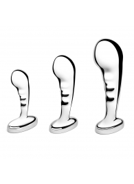 Набор из 3 стальных стимуляторов простаты Stainless Steel P-spot Training Set - b-Vibe - в Норильске купить с доставкой