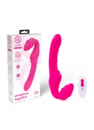 Розовый безремневой страпон на радиоуправлении Strapless Together - 22 см. - Together Toy - купить с доставкой в Норильске