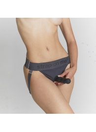 Серые трусики для фиксации насадок Strap-on-me Harness Lingerie Unique - Strap-on-me - купить с доставкой в Норильске