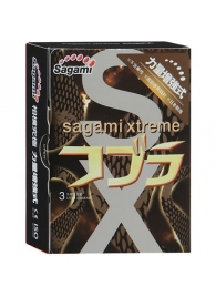 Суженные к основанию презервативы Sagami Xtreme COBRA - 3 шт. - Sagami - купить с доставкой в Норильске