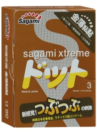 Презервативы Sagami Xtreme FEEL UP с точечной текстурой и линиями прилегания - 3 шт. - Sagami - купить с доставкой в Норильске