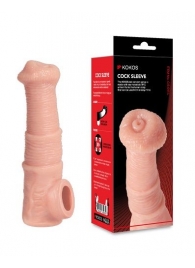 Телесная фантазийная насадка на член Cock Sleeve Size M - KOKOS - в Норильске купить с доставкой