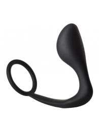 Черное эрекционное кольцо с анальной пробкой Anal Plug With Cockring - Dream Toys - в Норильске купить с доставкой