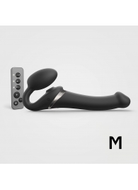 Черный безремневой страпон Multi Orgasm Size M с клиторальной стимуляцией - Strap-on-me - купить с доставкой в Норильске