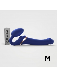 Синий безремневой страпон Multi Orgasm Size M с клиторальной стимуляцией - Strap-on-me - купить с доставкой в Норильске