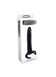 Чёрная насадка-фаллос для двойного проникновения INFLATABLE DILDO SLIM DONG  - 13,5 см. - Toyz4lovers - в Норильске купить с доставкой