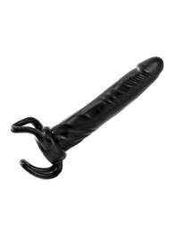 Чёрная насадка-фаллос для двойного проникновения INFLATABLE DILDO SLIM DONG  - 13,5 см. - Toyz4lovers - в Норильске купить с доставкой