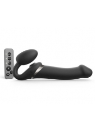Черный безремневой страпон Multi Orgasm Size L с клиторальной стимуляцией - Strap-on-me - купить с доставкой в Норильске