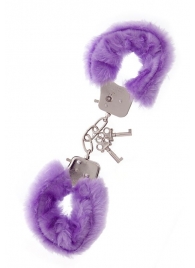 Фиолетовые меховые наручники METAL HANDCUFF WITH PLUSH LAVENDER - Dream Toys - купить с доставкой в Норильске