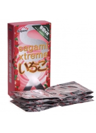 Презервативы Sagami Xtreme Strawberry c ароматом клубники - 10 шт. - Sagami - купить с доставкой в Норильске