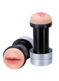 Двусторонний мастурбатор REALSTUFF 2 IN 1 HUMMER MOUTH   VAGINA - ротик и вагина - Dream Toys - в Норильске купить с доставкой