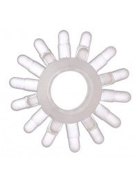 Прозрачное гелевое эрекционное кольцо с шипиками - Toyfa Basic - в Норильске купить с доставкой