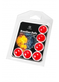 Набор из 6 шариков с массажным маслом Brazilian Balls с охлаждающим и разогревающим эффектом - Secret Play - купить с доставкой в Норильске