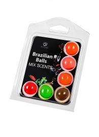 Набор из 6 шариков с ароматизированными массажными маслами Brazilian Balls - Secret Play - купить с доставкой в Норильске