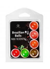 Набор из 6 шариков с ароматизированными массажными маслами Brazilian Balls - Secret Play - купить с доставкой в Норильске