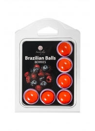 Набор из 6 шариков с массажным маслом Brazilian Balls с ароматом ягод - Secret Play - купить с доставкой в Норильске