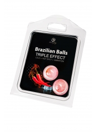 Набор из 2 шариков с массажным маслом Brazilian Balls с тройным эффектом - Secret Play - купить с доставкой в Норильске