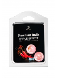 Набор из 2 шариков с массажным маслом Brazilian Balls с тройным эффектом - Secret Play - купить с доставкой в Норильске