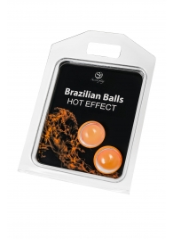 Набор из 2 шариков с массажным маслом Brazilian Balls с разогревающим эффектом - Secret Play - купить с доставкой в Норильске