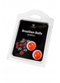 Набор из 2 шариков с массажным маслом Brazilian Balls с ароматом ягод - Secret Play - купить с доставкой в Норильске