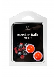 Набор из 2 шариков с массажным маслом Brazilian Balls с ароматом ягод - Secret Play - купить с доставкой в Норильске