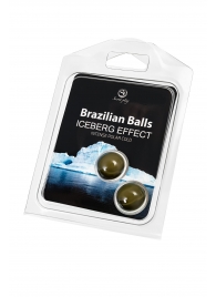 Набор из 2 шариков с массажным маслом Brazilian Balls с ледяным эффектом - Secret Play - купить с доставкой в Норильске