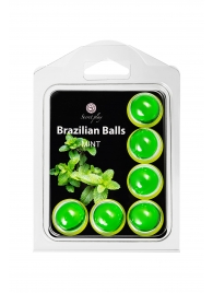 Набор из 6 шариков с массажным маслом Brazilian Balls с ароматом мяты - Secret Play - купить с доставкой в Норильске