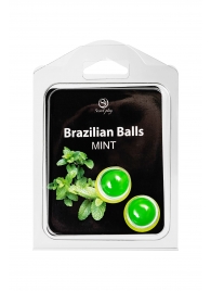 Набор из 2 шариков с массажным маслом Brazilian Balls с ароматом мяты - Secret Play - купить с доставкой в Норильске