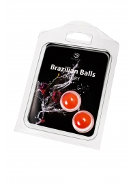 Набор из 2 шариков с массажным маслом Brazilian Balls с ароматом вишни - Secret Play - купить с доставкой в Норильске