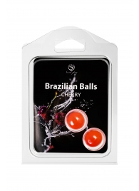 Набор из 2 шариков с массажным маслом Brazilian Balls с ароматом вишни - Secret Play - купить с доставкой в Норильске