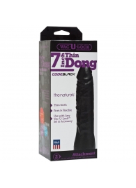 Насадка-фаллоимитатор для страпон-систем Vac-U-Lock CodeBlack 7 Inch Thin Dong - 18,3 см. - Doc Johnson - купить с доставкой в Норильске