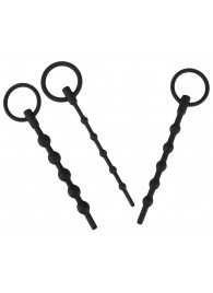 Набор из 3 черных силиконовых уретральных стимуляторов Training Set - Orion - купить с доставкой в Норильске