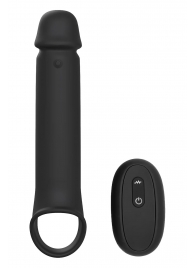 Черная насадка-удлинитель с вибрацией Vibrating Extender With Remote - Dream Toys - в Норильске купить с доставкой