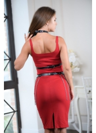 Черно-серебристая портупея-юбка plus size с цепочками - БДСМ Арсенал - купить с доставкой в Норильске
