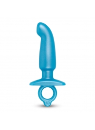 Голубая анальная пробка для массажа простаты Hither Silicone Prostate Plug - 14,3 см. - b-Vibe - в Норильске купить с доставкой